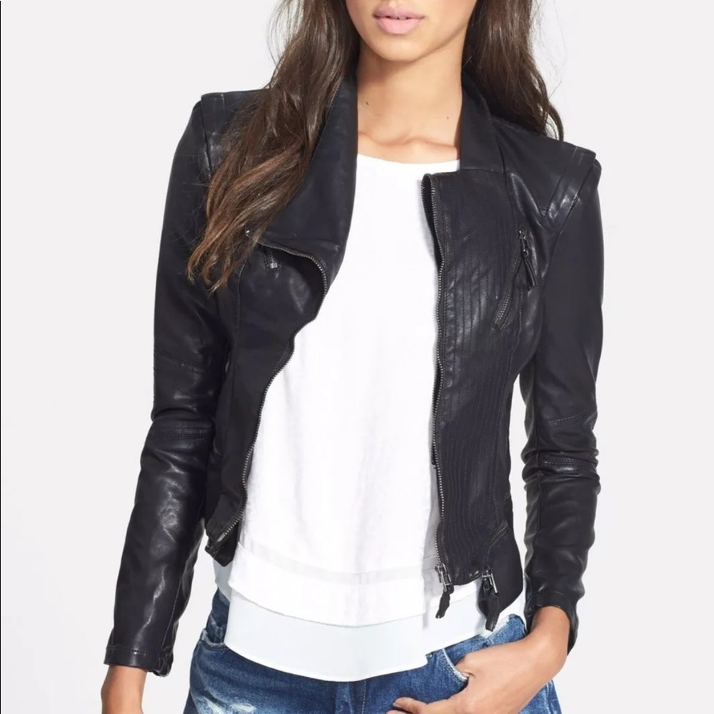 faux leather moto jacket